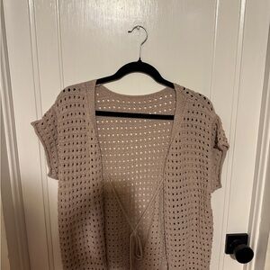 Women's Open-Knit Sweater in Tan